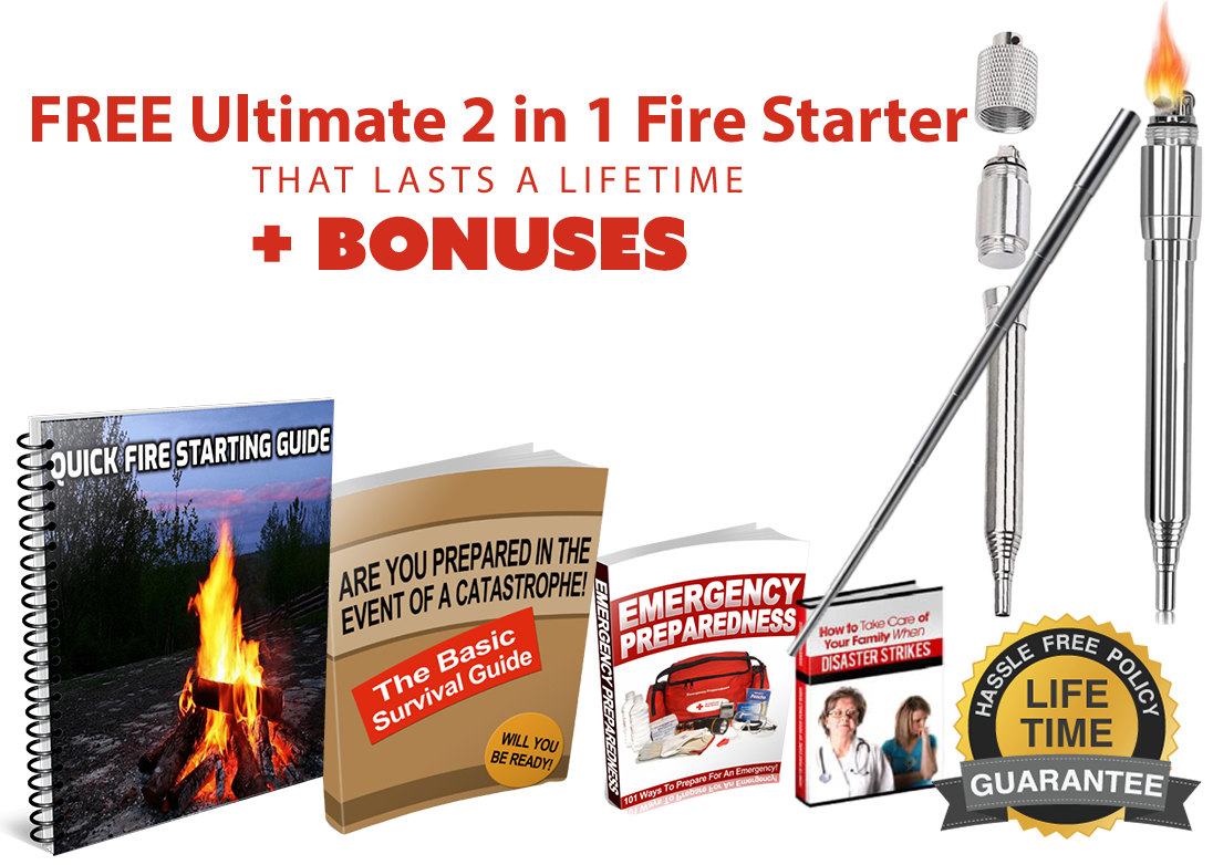 fire starter, camping fire starter, survival fire starter, survival lighter, outdoor lighter, survival books, survival guides